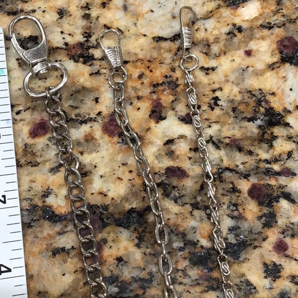 Three Silver chain purse straps
